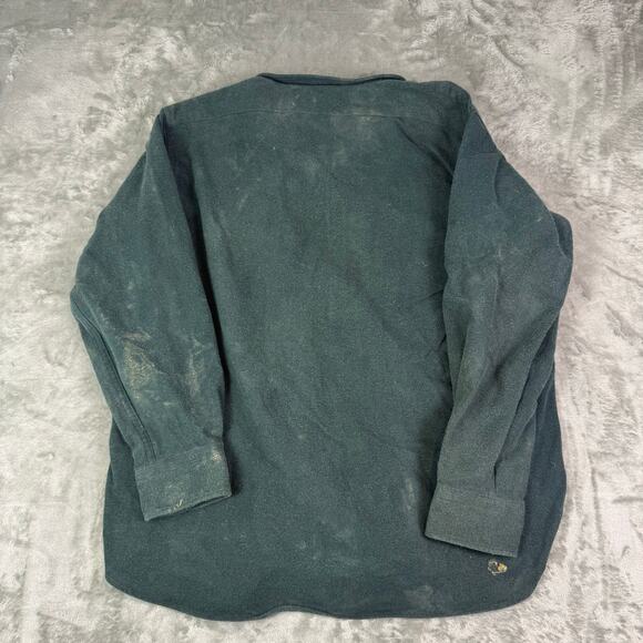 LL Bean Shirt Mens L Sage Green Chamois Cloth Flannel Made Outdoor Gorpcore - Picture 5 of 7